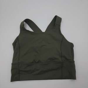 Glyder Pull-on Longline Moderate Support Sports Bra in Green Size 1X